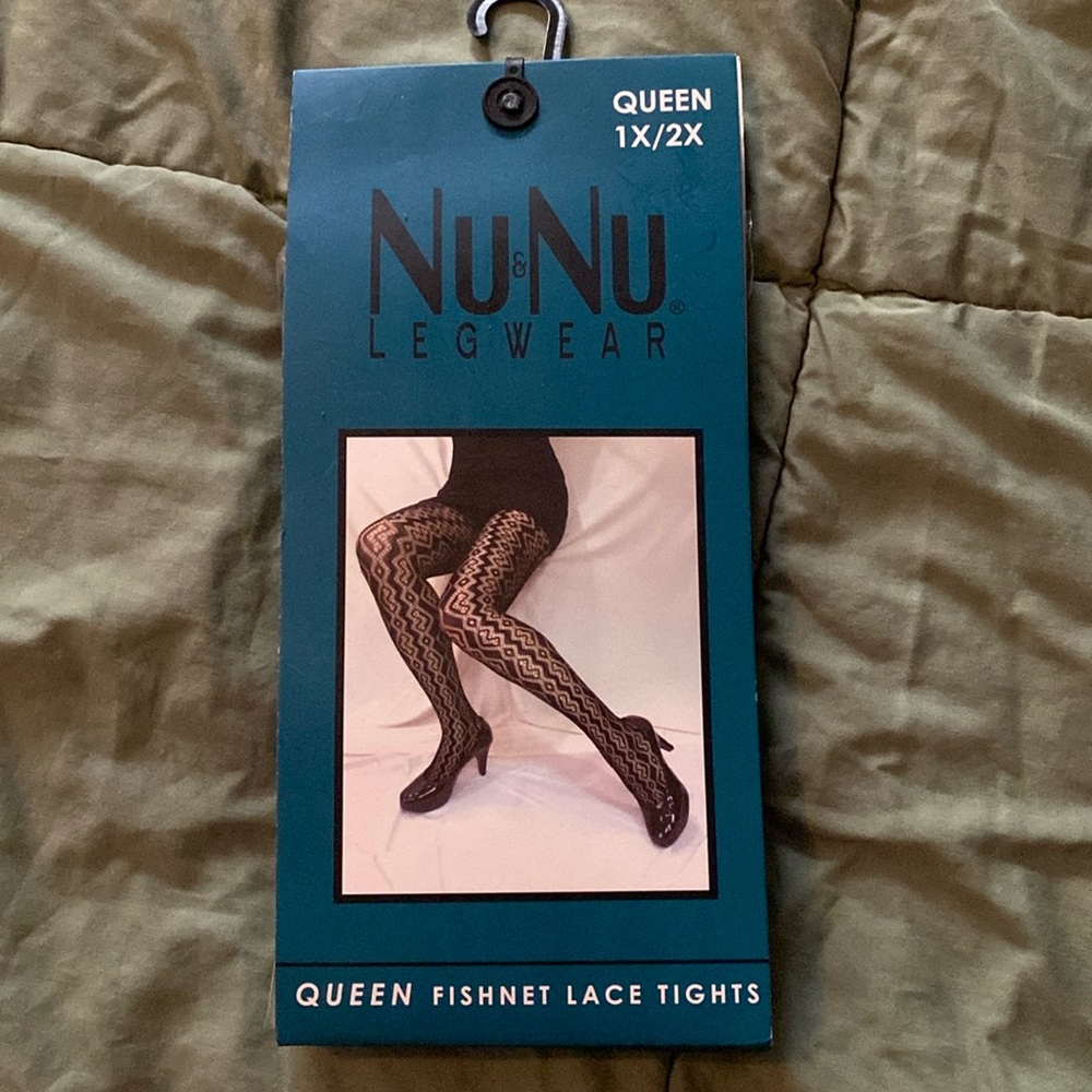 Nu & Nu Legwear Queen fishnet lace tights 1X/2X